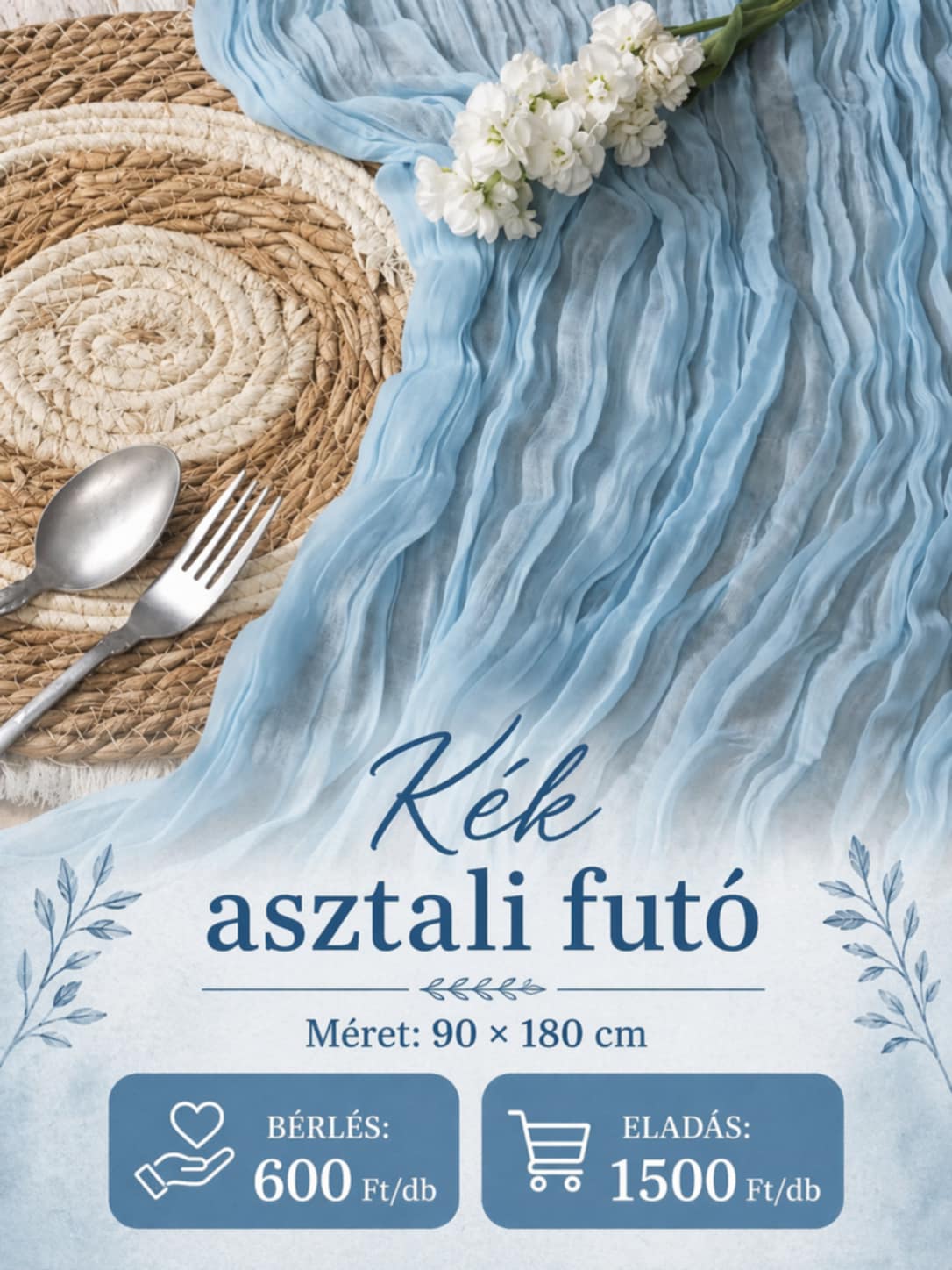 Asztali futó kék