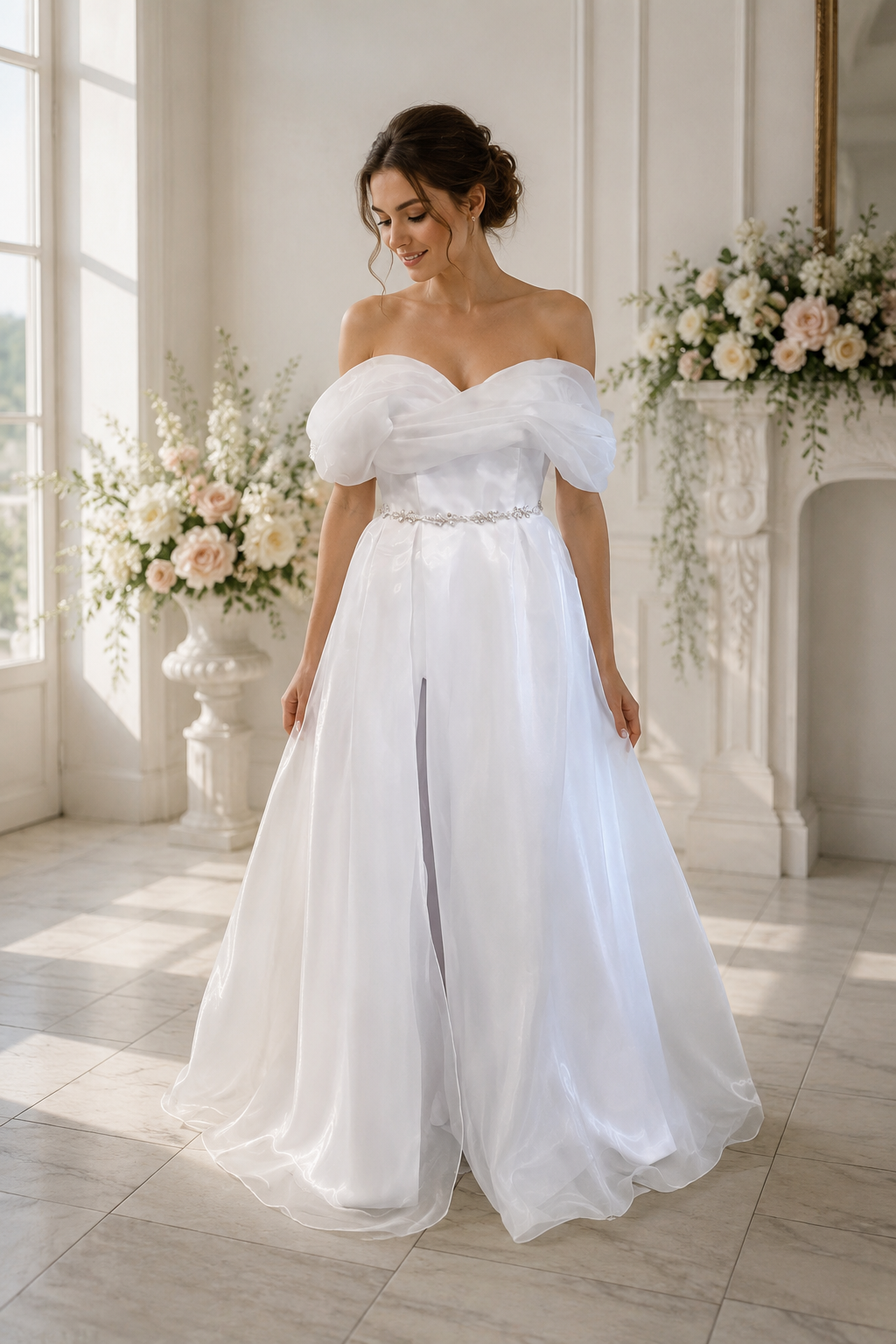 Organza menyasszonyi ruha 50es.