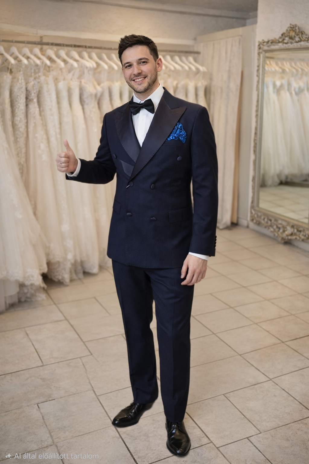 Elegáns férfi öltöny szett.(kék)